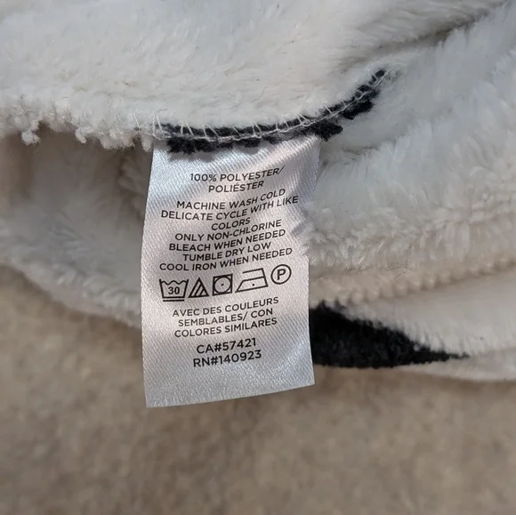 LOFT White Fuzzy Soft Faux Fur Crewneck with Black Hearts Sz Medium - Picture 8 of 8